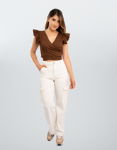 Jean Cargo Blanco Natural